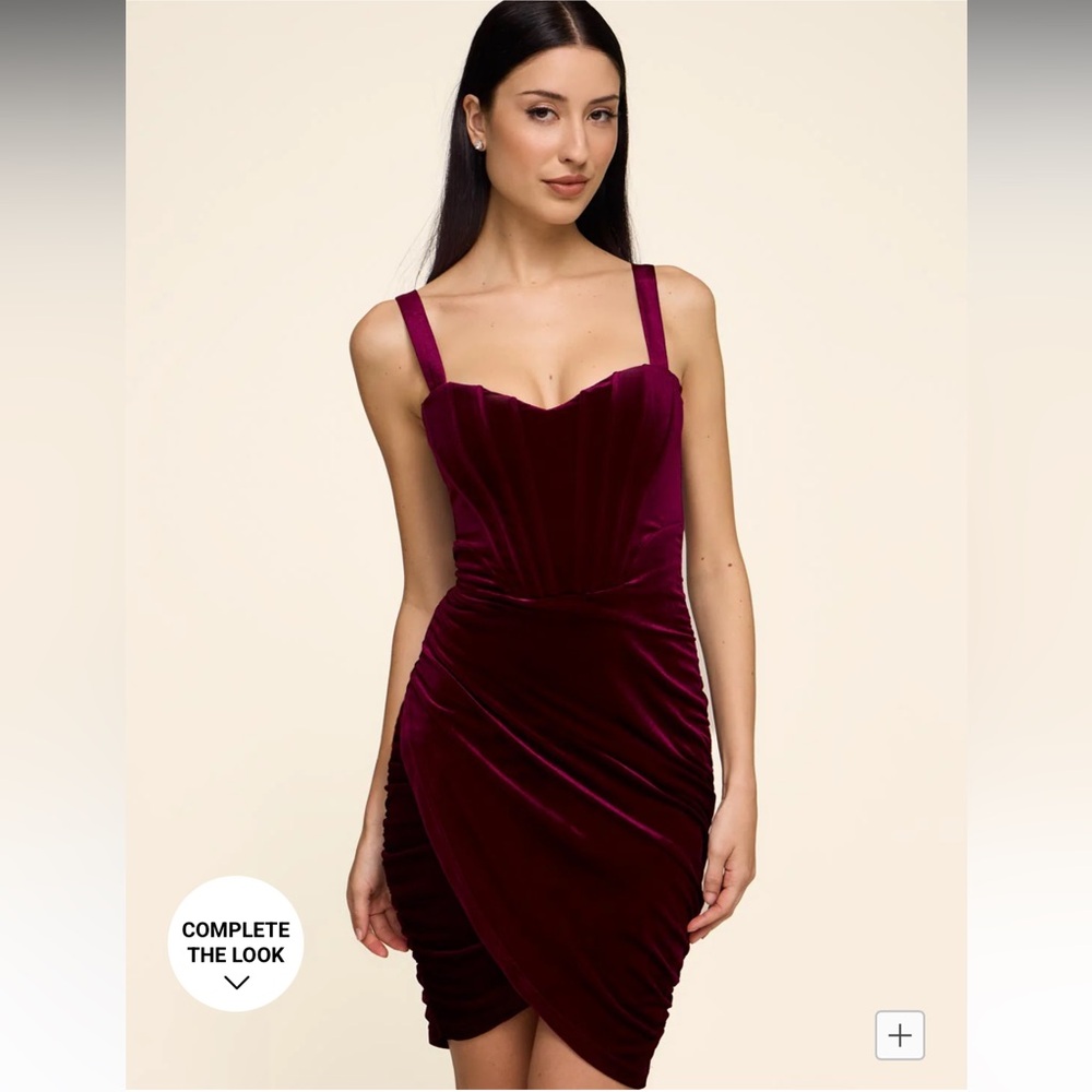 Le Chateau Strapless Burgundy Dress